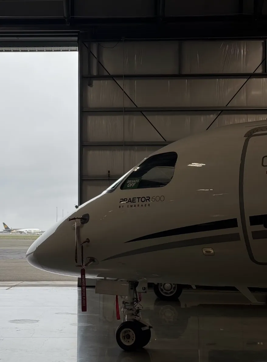 Business jet with a deep gloss after exterior wash and polish