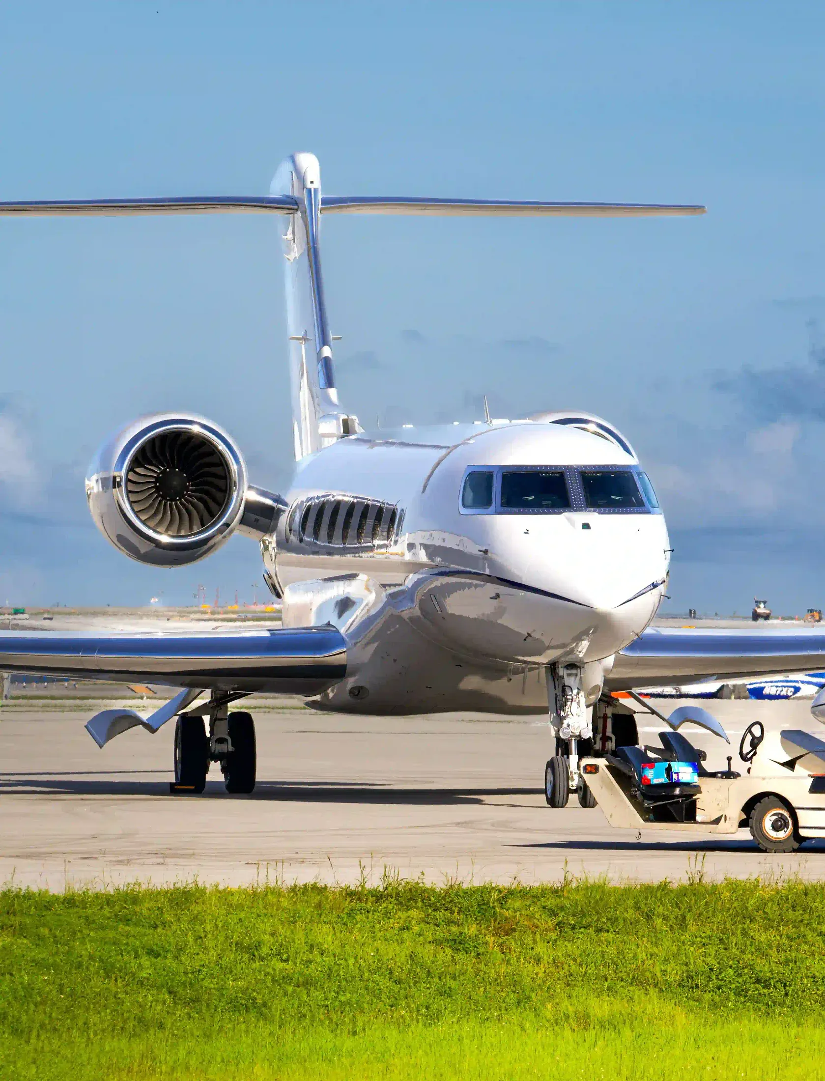 Gulfstream business jet ready for pre-embarkation disinsection before an international departure